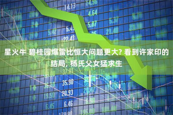 星火牛 碧桂园爆雷比恒大问题更大? 看到许家印的结局, 杨氏父女猛求生